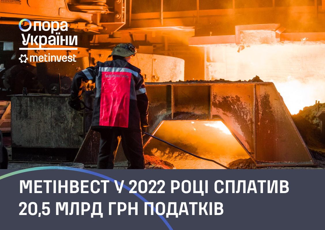 Метінвест у 2022 році сплатив 20,5 млрд грн податків user/common.seoImage